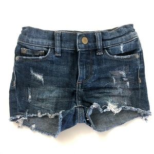 Little Girls Distressed Denim Shorts